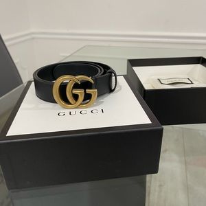 Gucci Double G Leather Belt